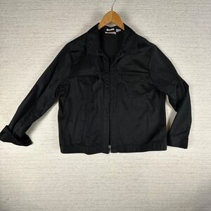 Joanna Plus Black Stretch Zip up Jacket 1X Gorpcore Corporeal Punk Grunge Baddie